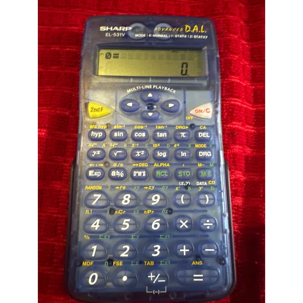Sharp EL-531V Scientific Calculator Advanced DAL Translucent Blue with Manual